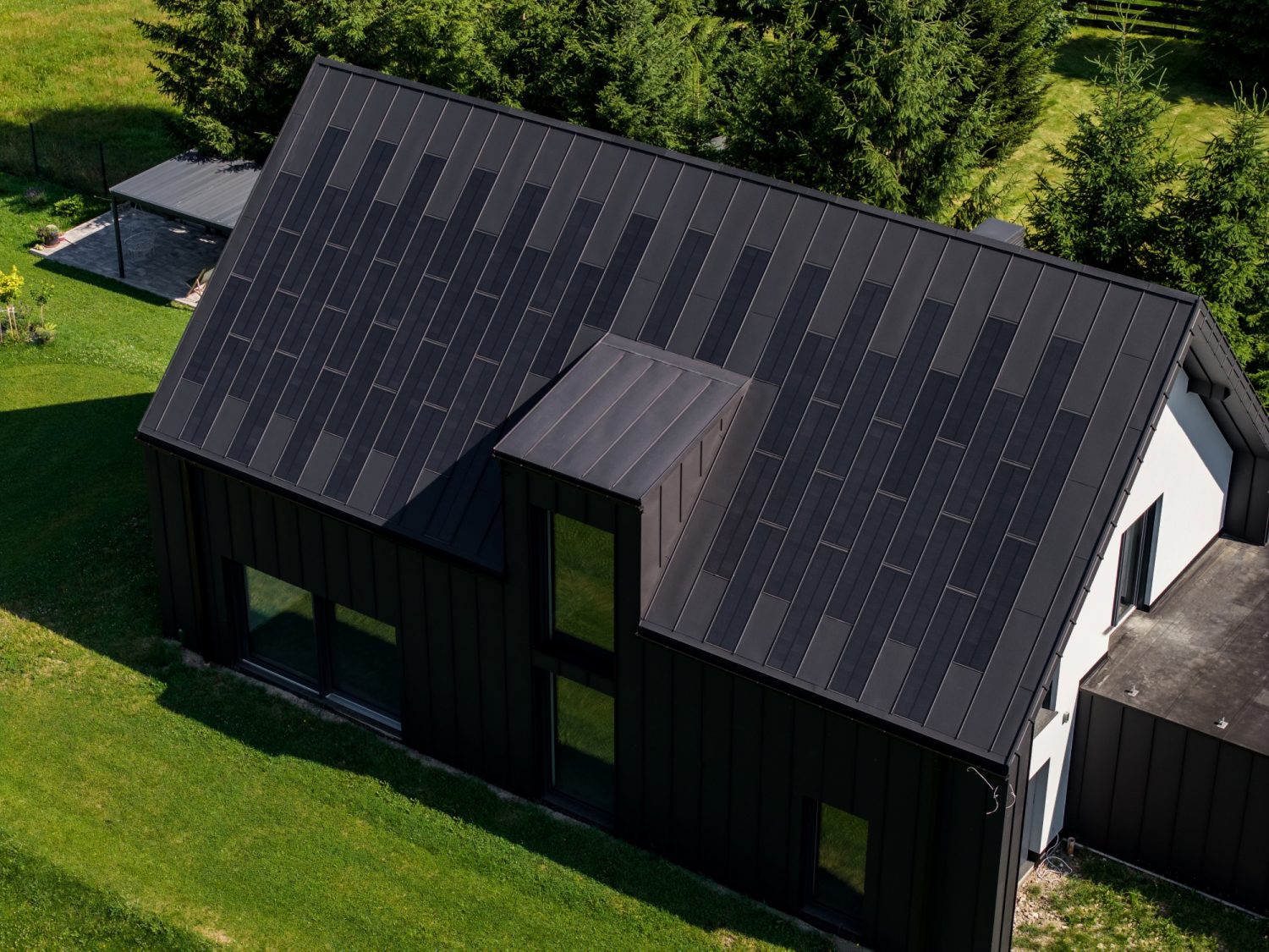 Compact modular home with solar roof